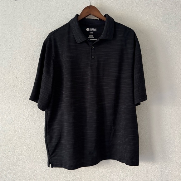 Haggar XL Black Performance Polo Shirt Mens Heathered Casual Golf Athleisure - Picture 8 of 9